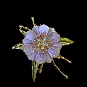 Vendome Vintage Purple Flower Brooch